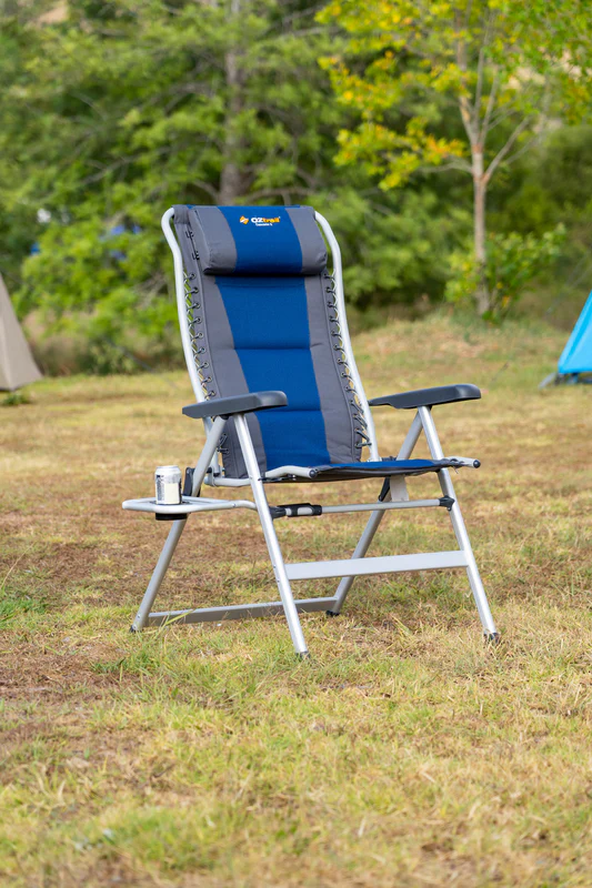 Cascade Deluxe 8 Position Recliner Chair - Navy - Image 3