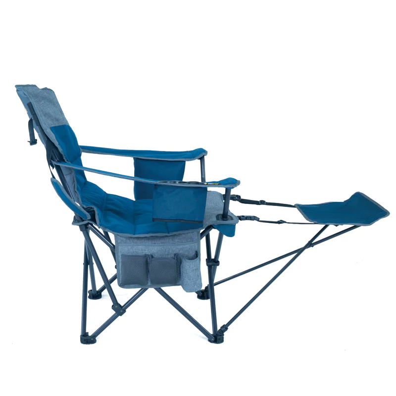 Monarch Arm Chair with Footrest - Blue - Image 3