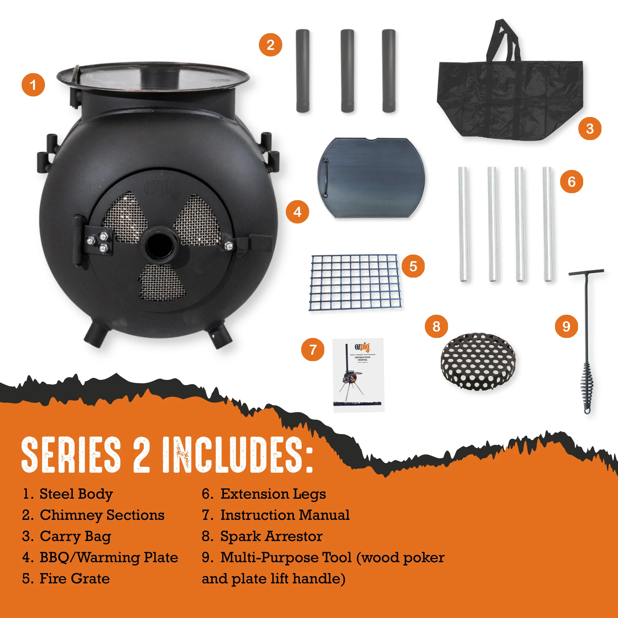 Ozpig Series 2 Portable Wood Fire Stove - Image 10